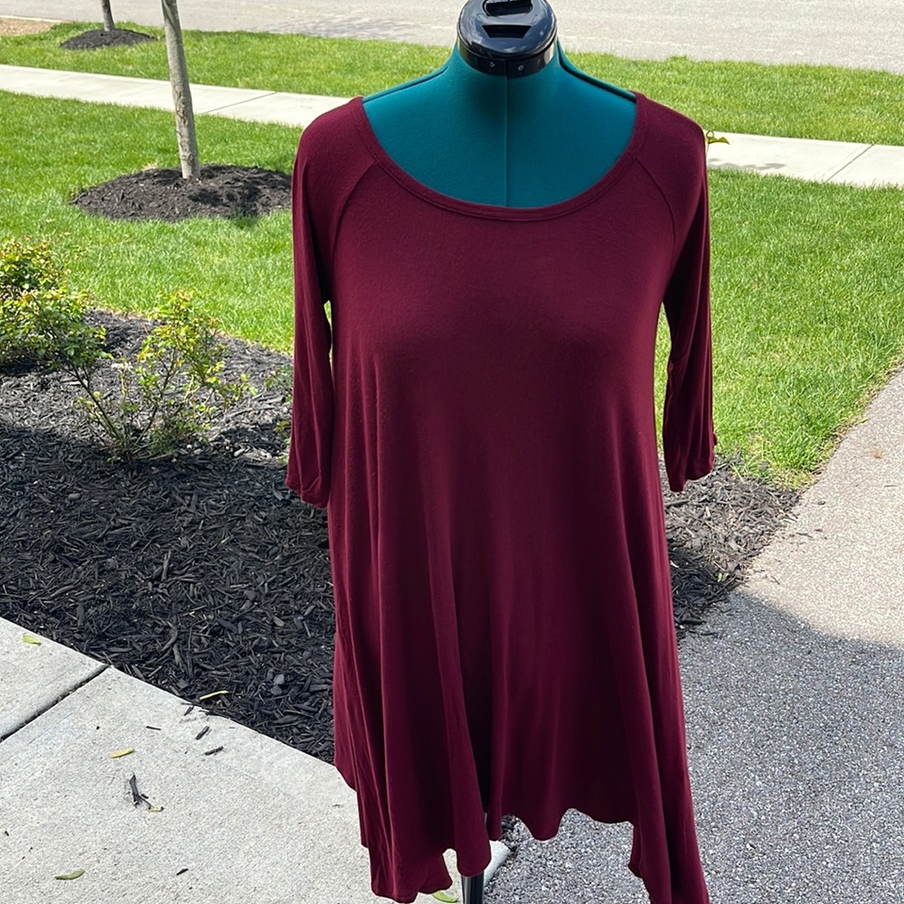 Burgundy knit dress